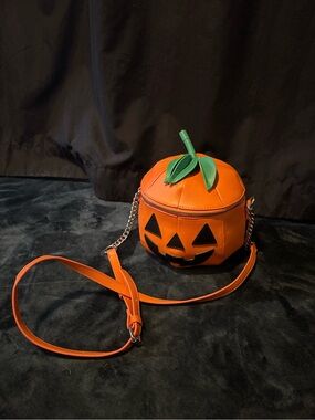 Pumpkin Crossbody Bag - Orange Halloween Purse